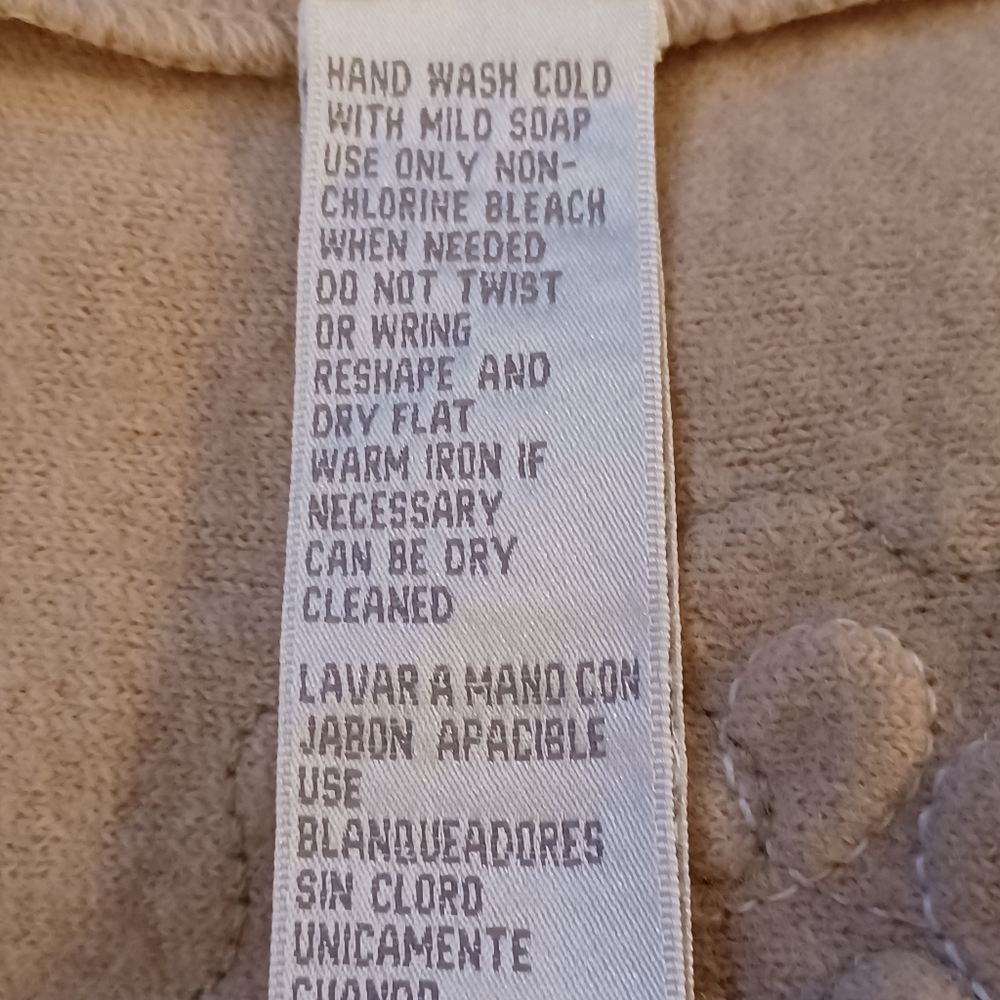 JONES NEW YORK Cream Floral Merino Wool Zipper Front Swearter. L - Picture 13 of 13